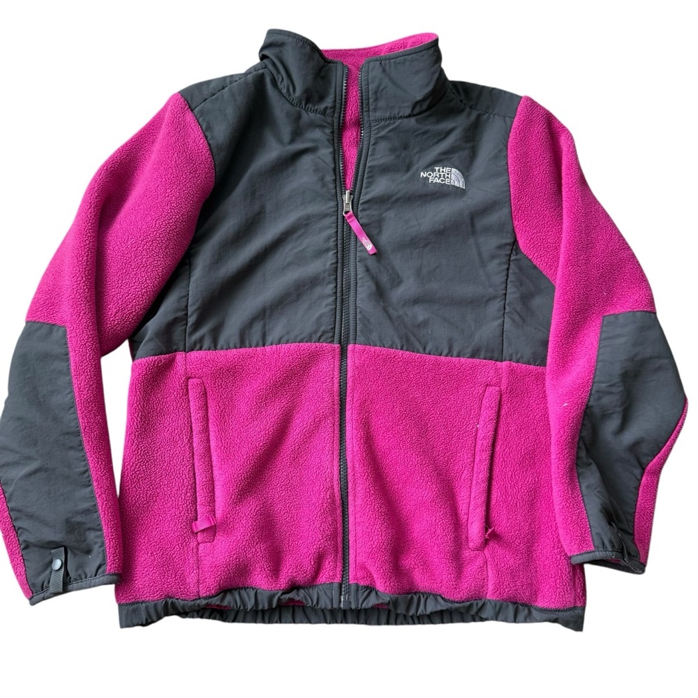 The North Face Girls XL Size 18 Polartec Fleece Zip Up Jacket Purple and…